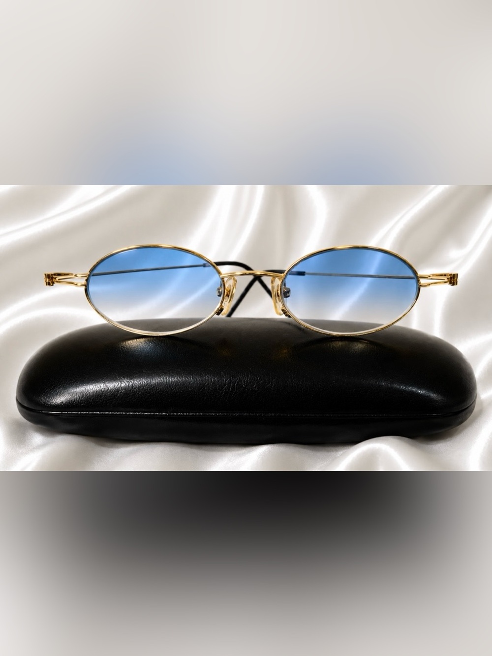 SALE Very Rare Authentic Gucci Coogi Brand Name Gold Metal Frame Blue Sunglasses - Picture 14 of 17
